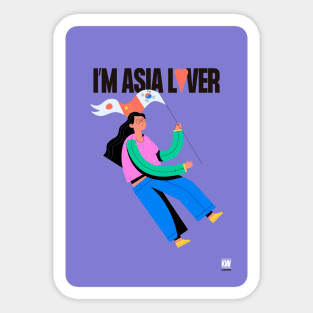 I'm asia lover / darkestkiwi Sticker